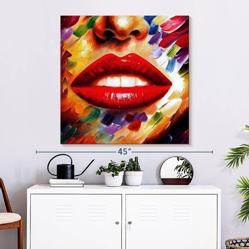 Shuttleworth Full Red Lips, 33" H x 33" W