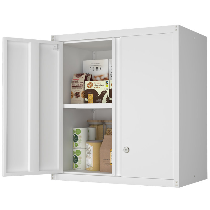 Metal Garage Storage Cabinet With Lock, Metal Wall Cabinets For Garage, Wall Mount Cabinet, Upper Cabinets Wall Mounted, Utility Cabinet With Adjustable Shelf