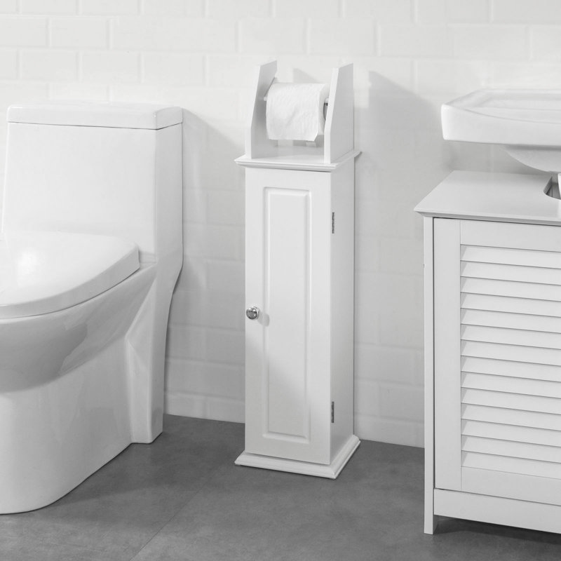 Rickman Freestanding Tall Bathroom Cabinet, White