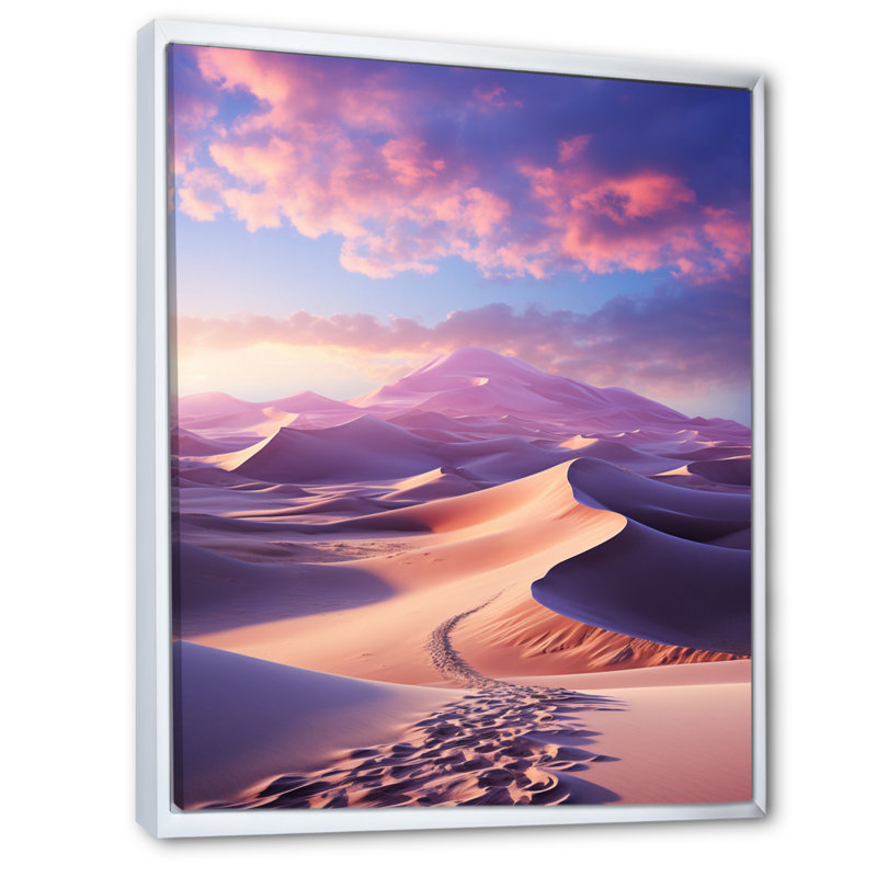 Ballarie, Égypte, Sahara, rêves, paysage, III, Cadre flottant blanc, H 32 po x l 16 po x P 1 po