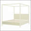 Très grand lit plateforme à baldaquin en bois avec lattes de soutien, beige-1795782068-1795782072