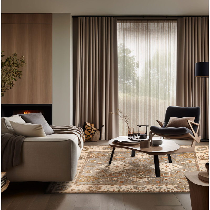 Tapis gris Jules Serapi 8 pi 2 po x 10 pi 0 po