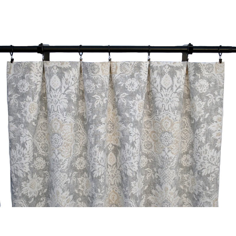 Cotton Room Darkening Curtain Pair, 25" W x 84" L, Charcoal Gray/Beige