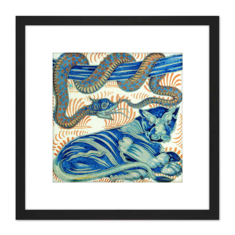 William Serpent Cat by William De Morgan - Single Picture Frame Painting