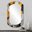 Grand miroir mural blanc à motif de feuilles asymétriques-107247738