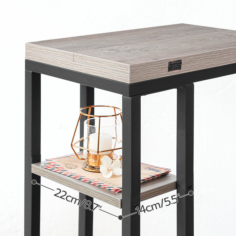 Table de bout pliable en C, Gris