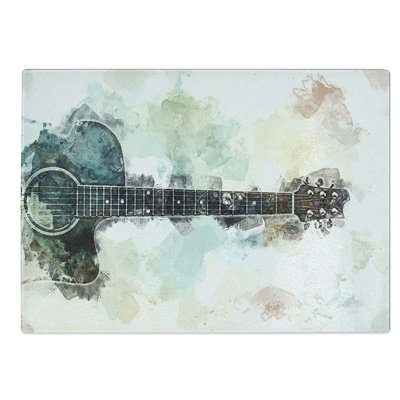 Tempered Glass Acoustic Guitar Chopping Board