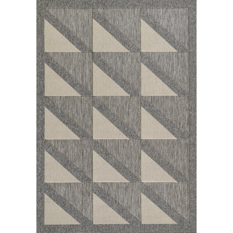Trula Geometric Indoor / Outdoor Rug, Rectangle 3'11" x 5'7"