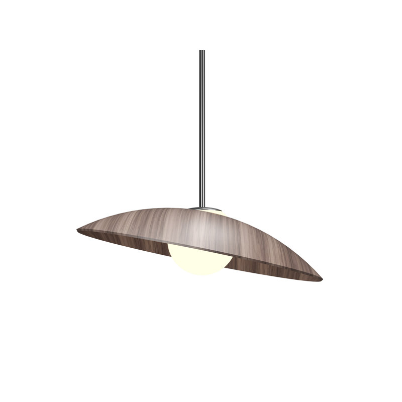Oyster 1 - Light Pendant, 10 W, 118" H x 21.26" W x 21.26" D, American Walnut