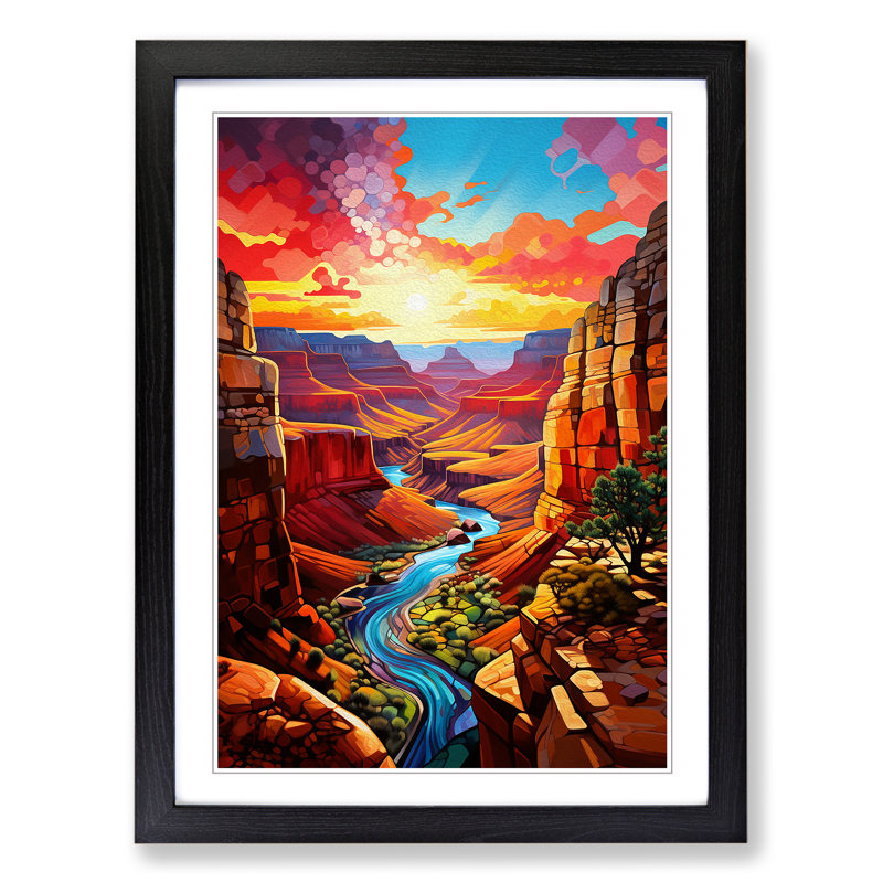 Grand Canyon Modern Art - Framed Print