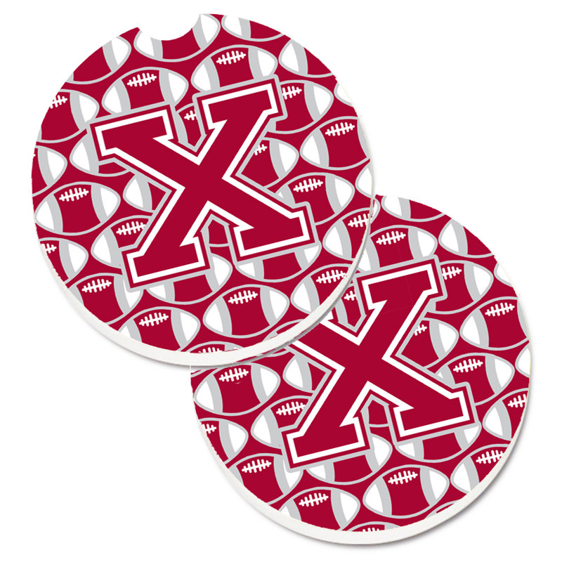 Sous-verre de football, X, Rouge / Blanc