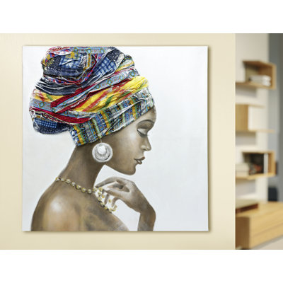 African Beauty - Wrapped Canvas Painting