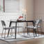 Suffolk Glass Top Solid Wood Base Dining Table