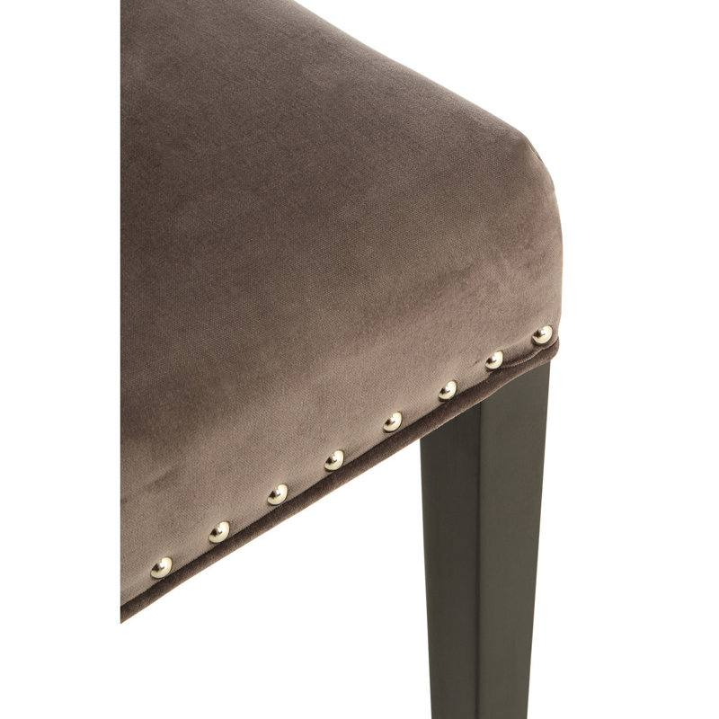 Ozbourn 45cm H Velvet Upholstered Side Chair, Brown