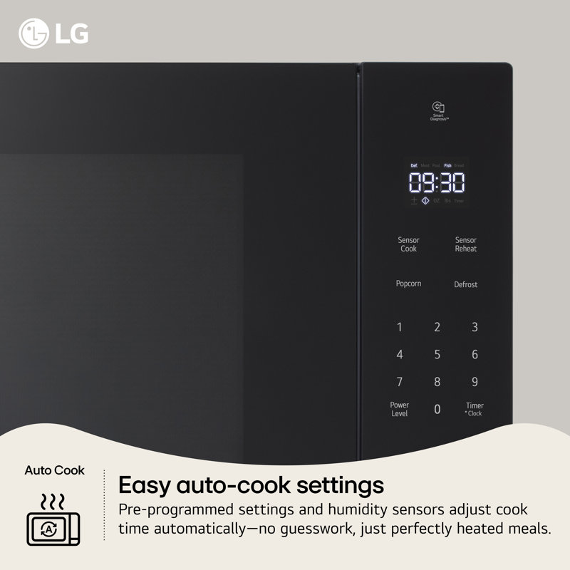 Micro-onde de comptoir LG, 1,5 pi³ en acier inoxydable, 21,44 po x 12,13 po x 16,19 po, inverseur intelligent, capteur de cuisson, 1200 watts