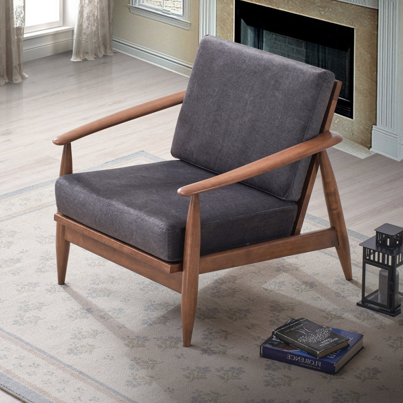 Fauteuil d'appoint en tissu et finition Lide, Tissu gris