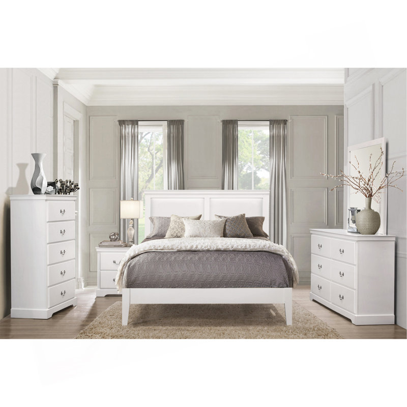 Table de chevet classique à 2 tiroirs Classic au fini blanc, parfaite pour le rangement dans la chambre à coucher et la décoration élégante.