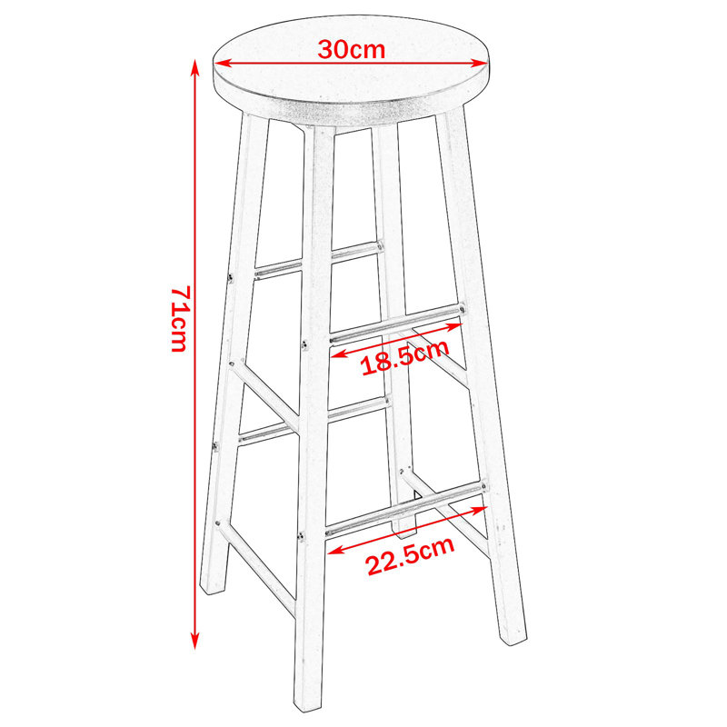 Counter Stool with Metal Frame, Natural Seat/White Frame