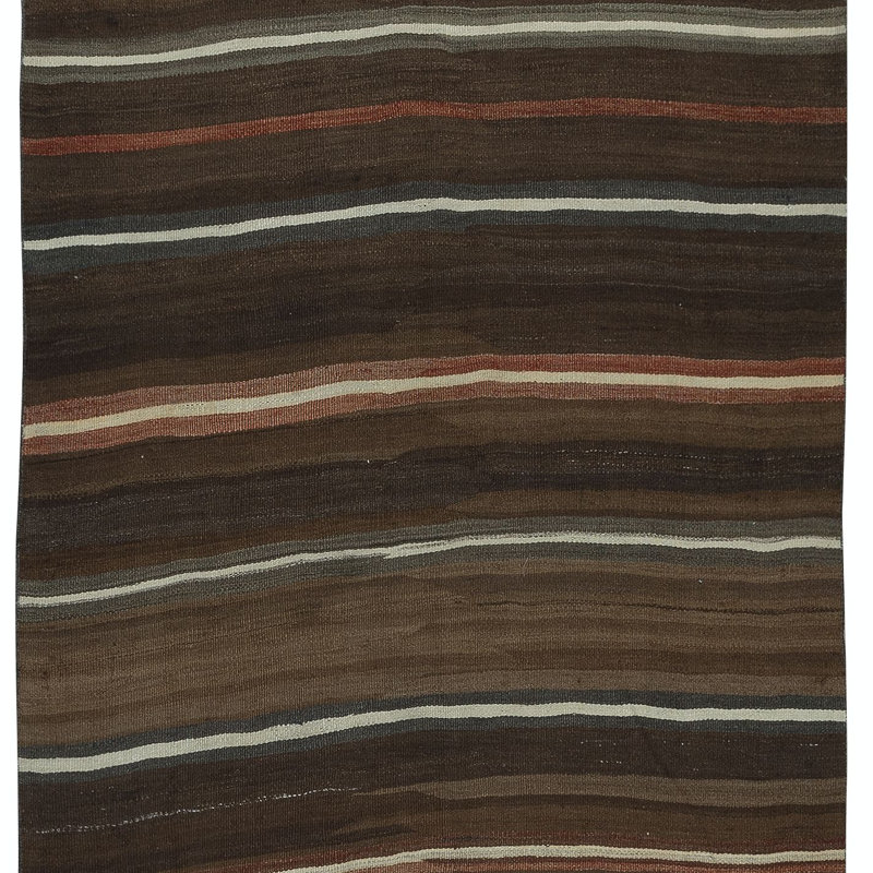 Tapis de couloir tissé à la main 4,3 x 12,2 pi Kilim