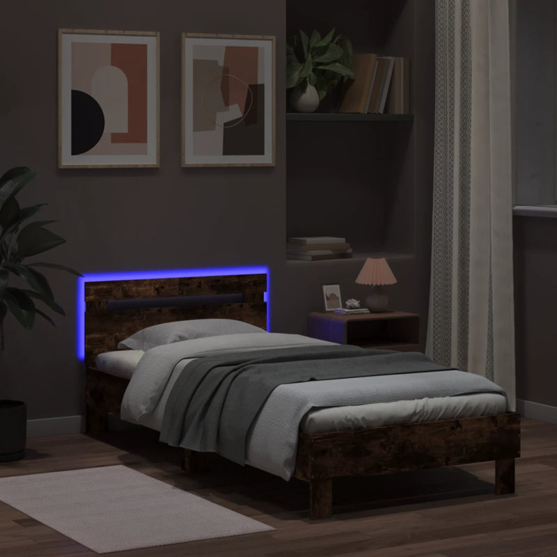 Janna 100X200 Cm Bed, Smoked Oak