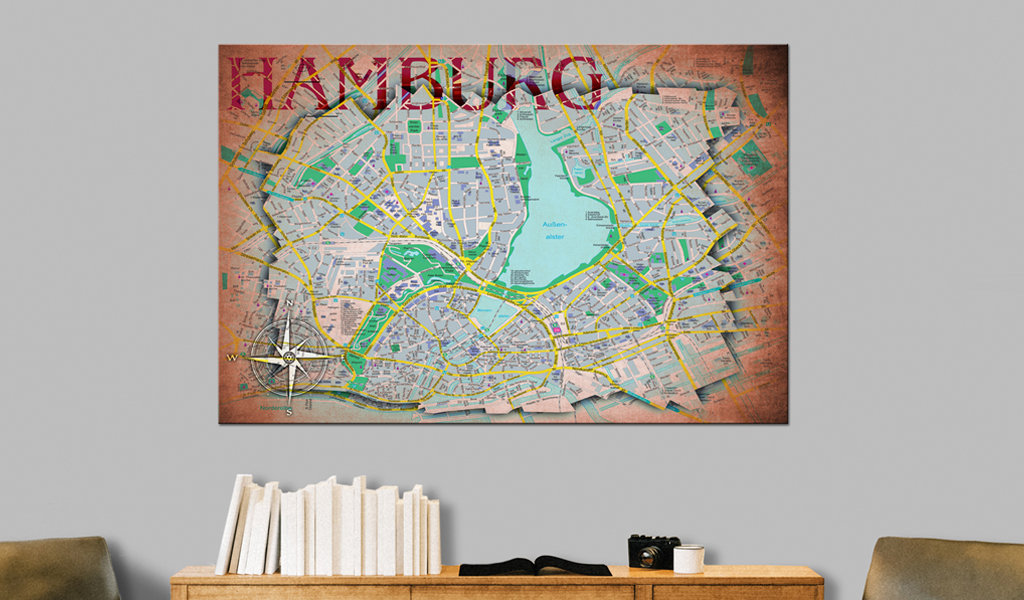 Leinwandbild - Map of Hamburg