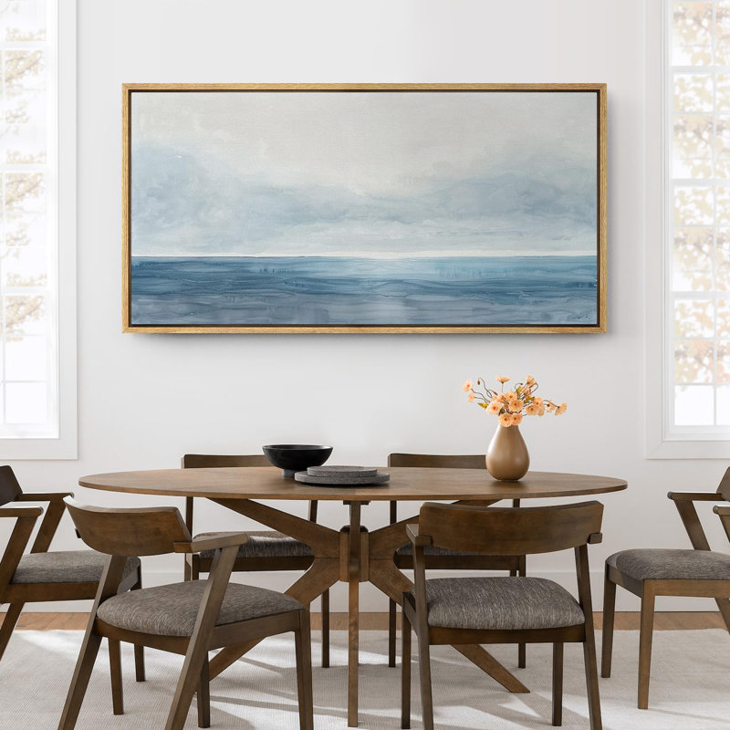Coastal Beach " Tranquil Horizons The Calm Of A Seascape Modern Art Calm Warm Extra Large Artwork Pictures ", Natural