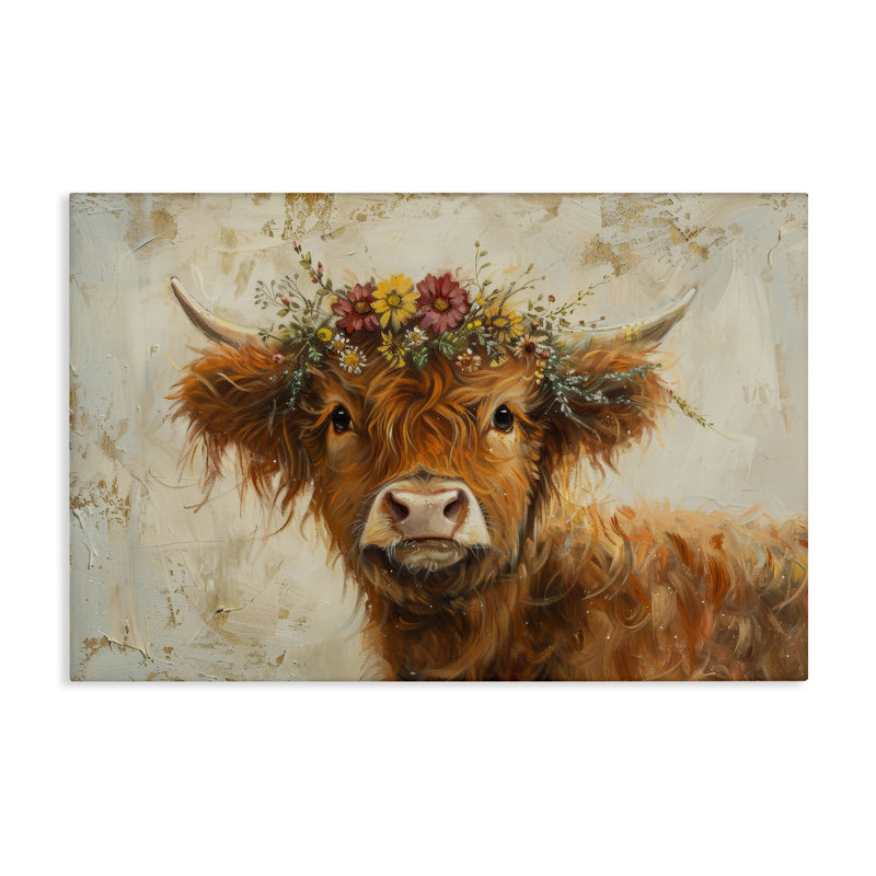 Art floral sur toile Floral Crown Highland par Petals Prints Design, 16" H x 24" W