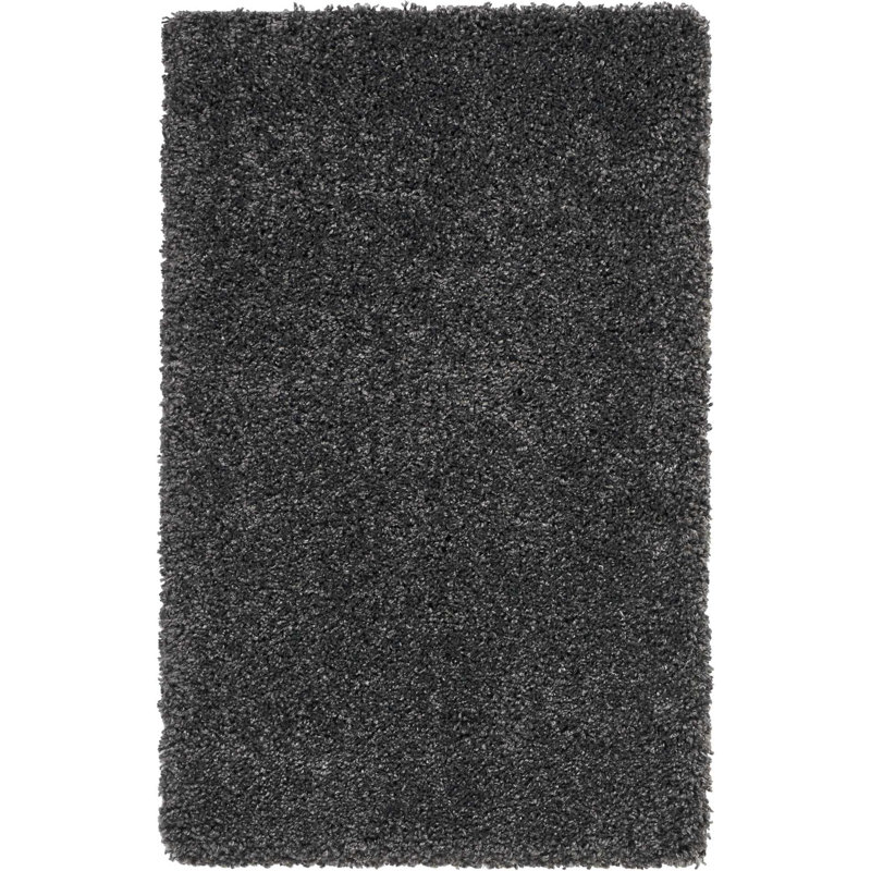 Tapis gris à poils longs Sunny, Rectangle 2 pi 6 po x 4 pi