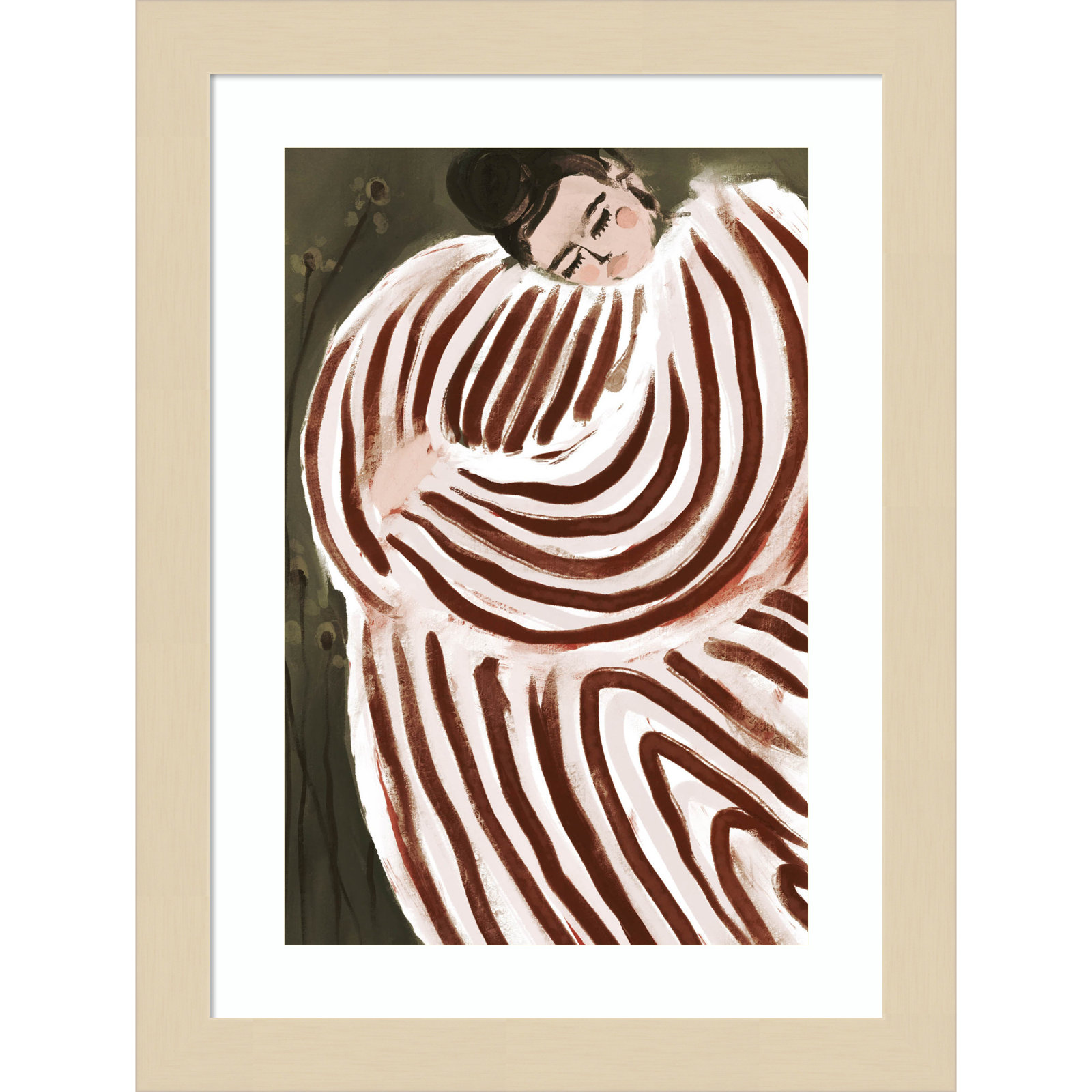 Sleeping Princess by Treechild Wood Framed Wall Art Print, Brown , 13" H x 10" W