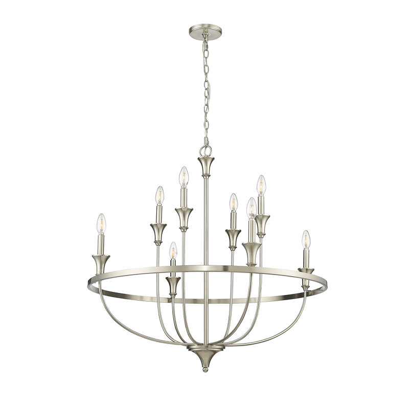 Emery 8 - Light 34" Wide Chandelier, Brushed Nickel