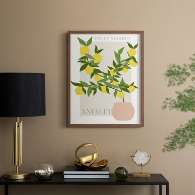 Affiche Amalfi Lemon, reproduction encadrée - bois massif