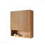 Armoire de rangement murale en bois cannelée moderne 26 "avec tablette ouverte