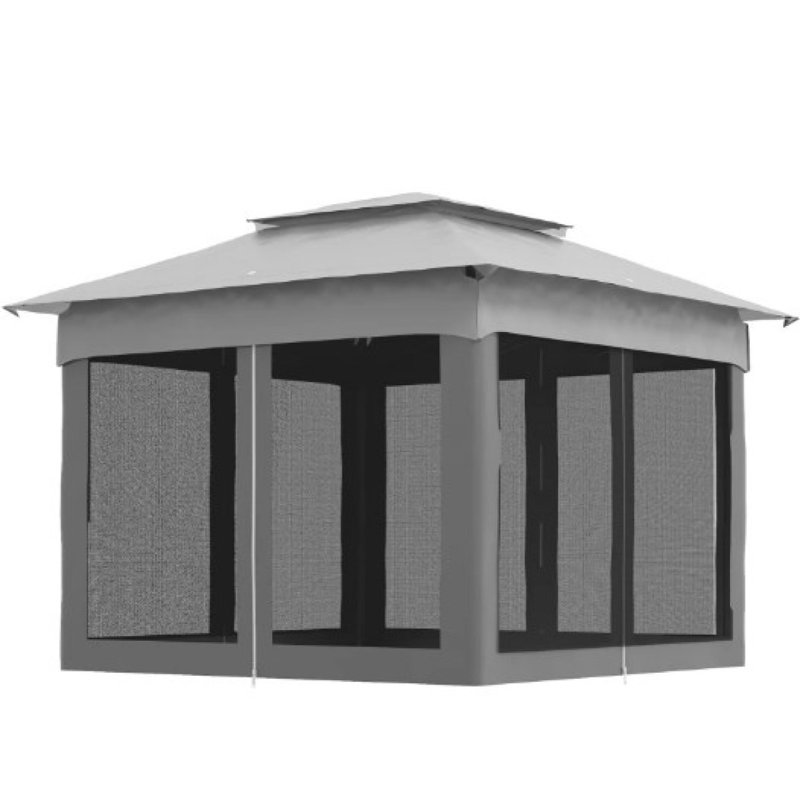 Pavillon de jardin pliable facile à installer, abri de jardin escamotable avec filet à fermeture éclair, sac de transport