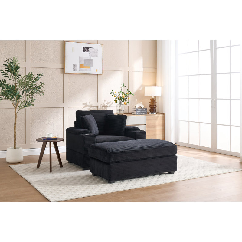 Méridienne rembourrée avec rangement pour main courante, repose-pieds mobile et canapé moderne