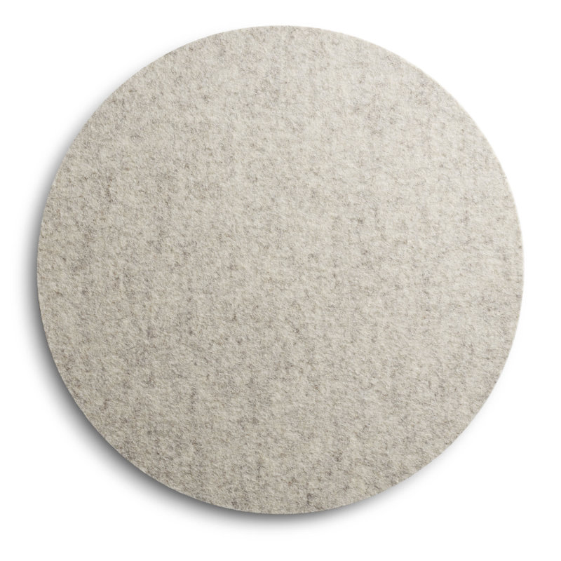 Turn Upholstered Accent Stool, Heathered Off White