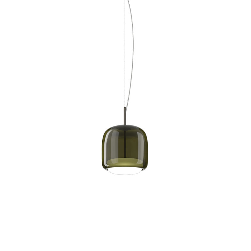 Jube 1 - Light LED Pendant, 90" H x 10" W x 10" D, Old Green White, Matte Black