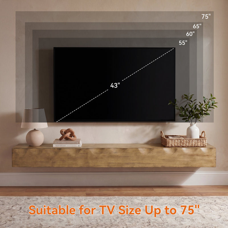 Solid Wood Fireplace Shelf Mantel, Oak Brown