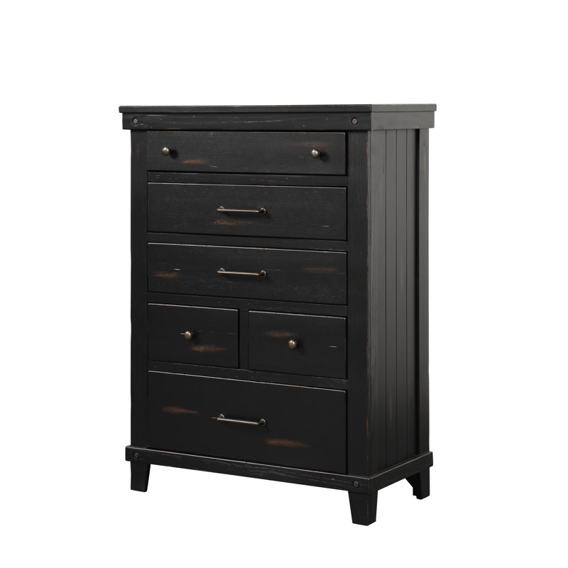 Commode 6 tiroirs Baguenaudiant, Noir