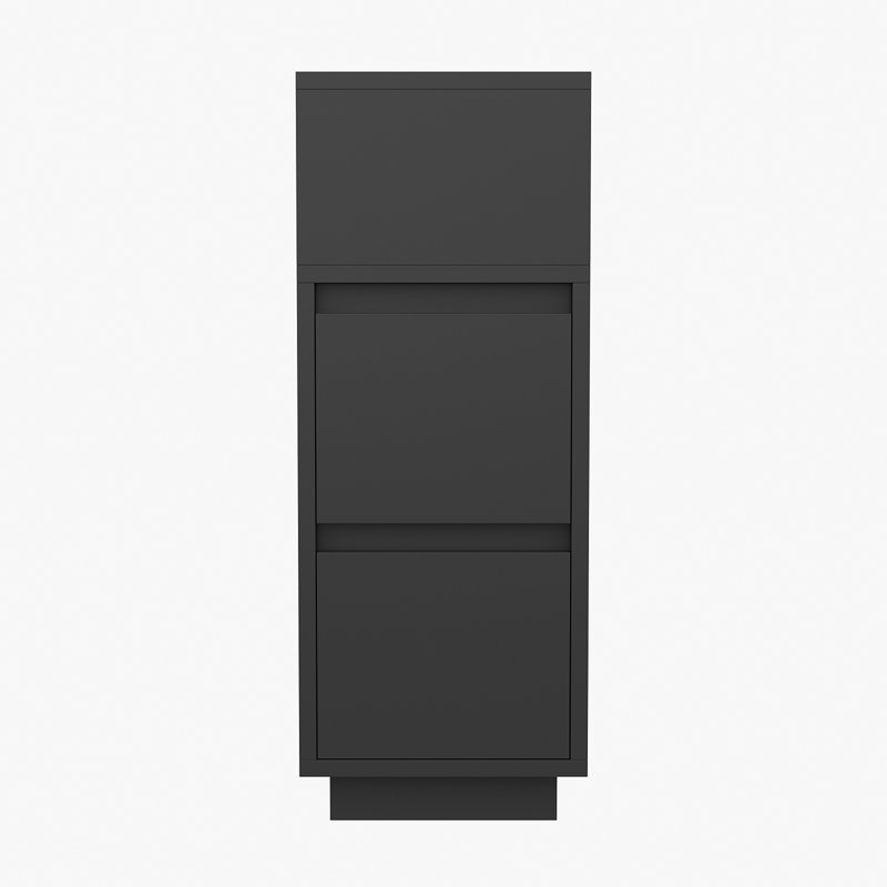 25 cm W Solid Wood Bedside Table, Black