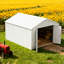 Unité de rangement extérieure: remise de garage en métal de 12 pi x 20 pi avec portes doubles, ensemble d'ancrage en béton, remise simple à cadre en acier de calibre 14, finition crème, balançoire