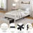 LED Bed Frame with 2 Drawers Pockets and Upholstered Wingback Headboard-74042663-99234377