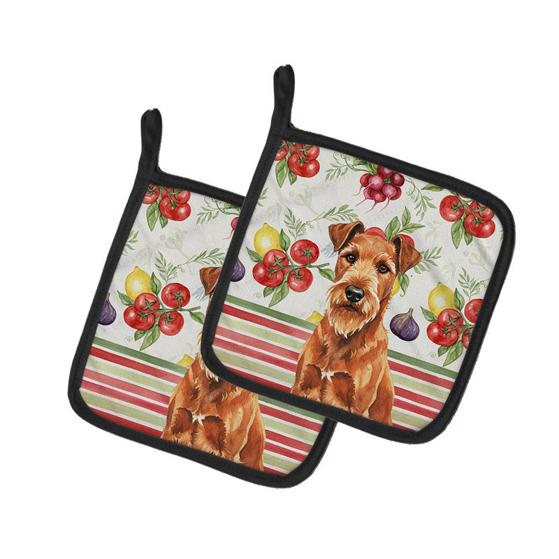 Paire de marmites à légumes Irish Terrier