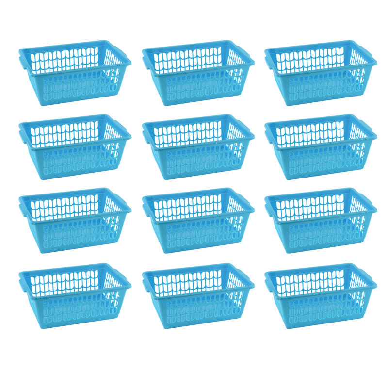 Petit ensemble de paniers en plastique, Bleu