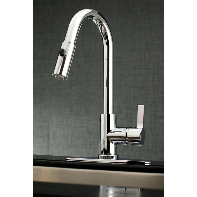 Kingston Brass Continental Single-Handle Pull-Down Kitchen Faucet, Chrome