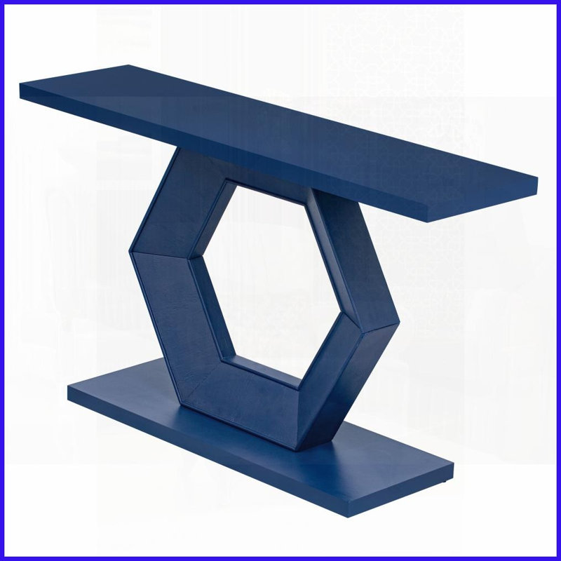 Table basse d'entrée moderne avec pieds hexagonaux creux et amp; Placage de sapin - Assemblage facile & amp; Stable pour le salon