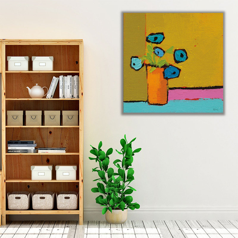«Orange Vase», reproduction d'art sur toile, H 12 po x l 12 po