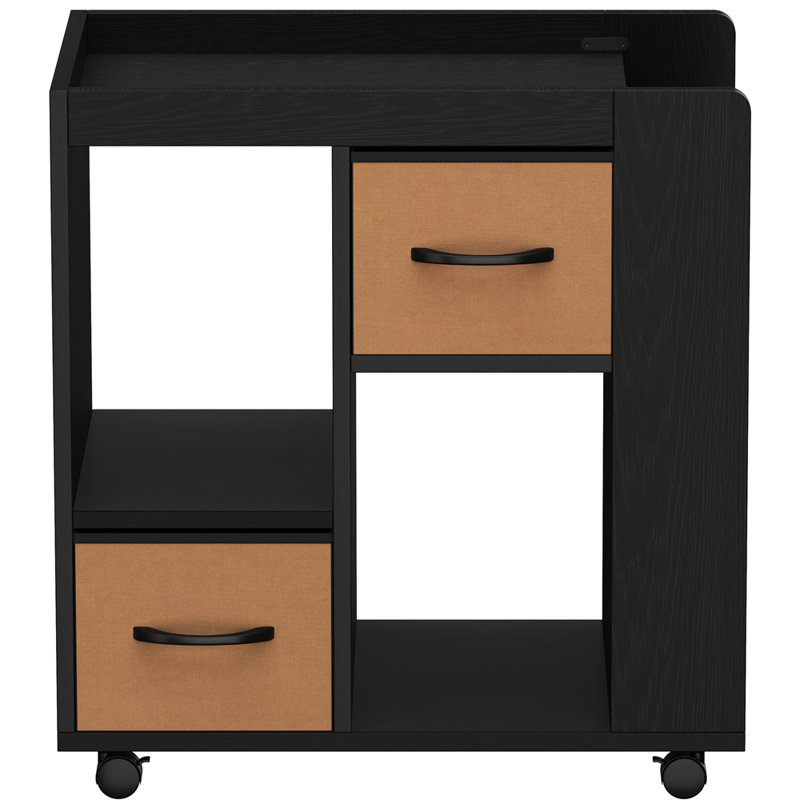 Table d'appoint moderne avec roulettes, Noir