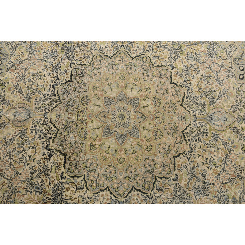 Grands tapis de 6,3 x 9,5 pi, tapis de luxe, tapis de sol, tapis Oushak verts, tapis turcs, tapis rétro