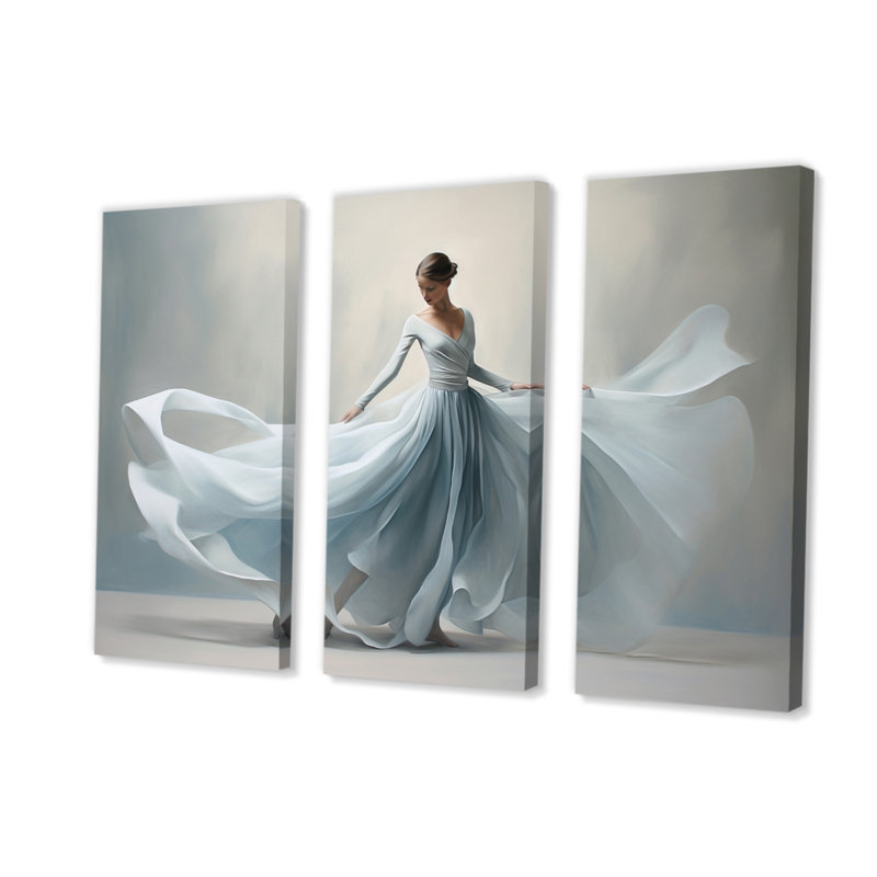 Danse minimaliste, chorégraphie sur toile, 3 pièces, H 28 po x l 36 po