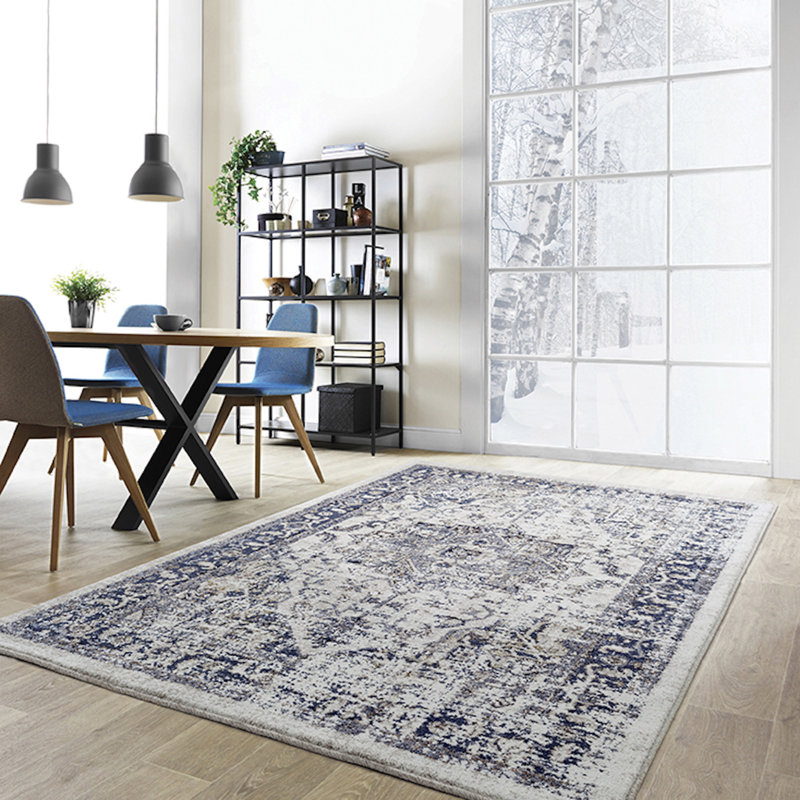 Tapis à motif oriental crème / triple beige Stanfill, Rectangle 2 pi x 3 pi